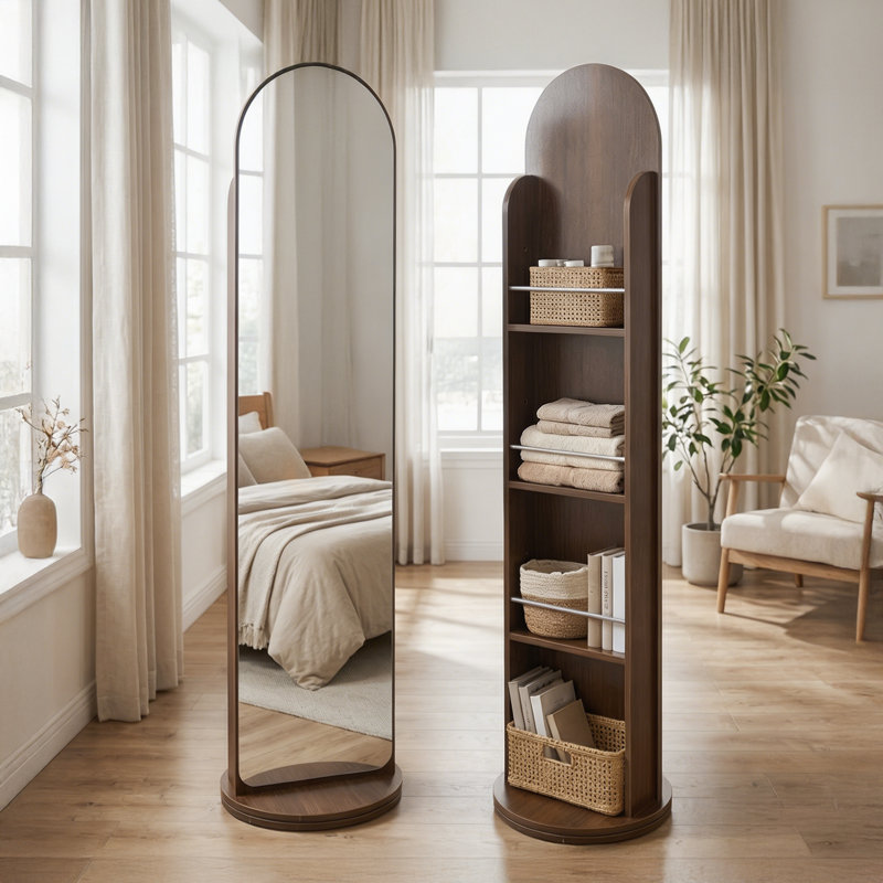 Arch Floor Mirror, Walnut