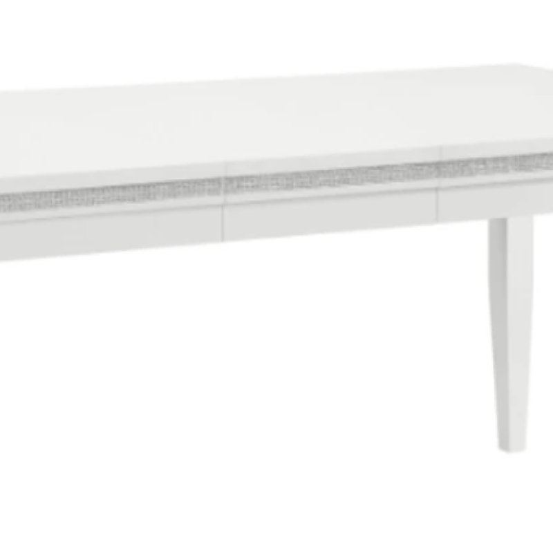 Rectangular Dining Table With Leaf - White