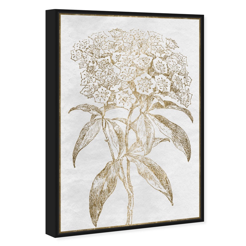 Croquis floral - Bordure audacieuse - impression, Cadre noir, H 36 po x l 24 po