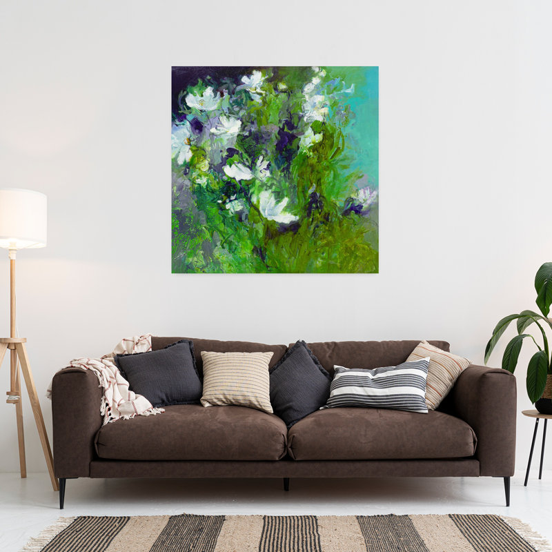 White Cosmos n ° 1, art lavande contemporain, H 36 po x l 36 po