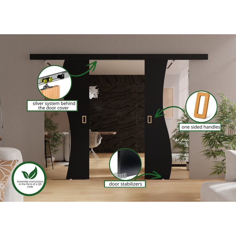 Benius 2 Door, Black, 154cm x 205cm