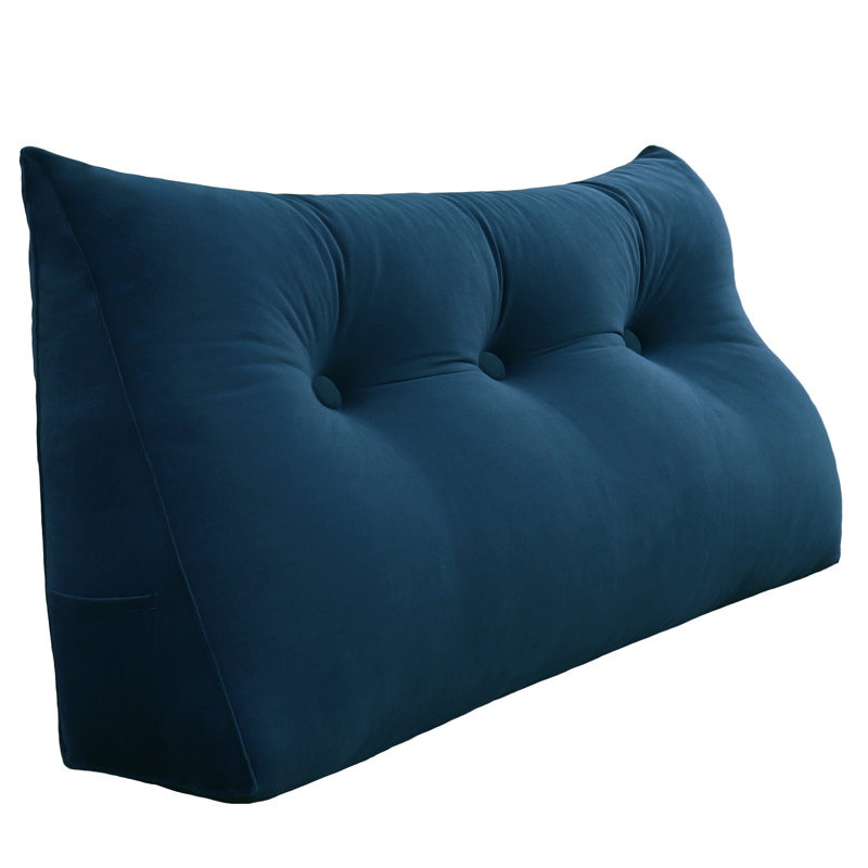 Triangular Backrest Cushion, Dark Blue, 50cm H x 100cm W
