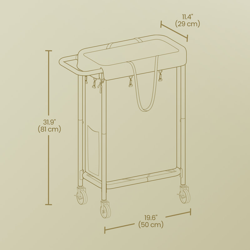Laundry Basket With Wheels, Ink Black