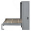 Lit escamotable double pleine grandeur, gris