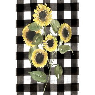 2 Pieces Sunflower Truck Decor Kitchen Mat Buffalo Plaid Kitchen