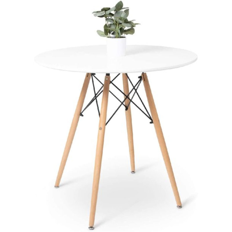 Lotasha Round Solid Wood Base Dining Table, 30" H x 28" W x 28" L
