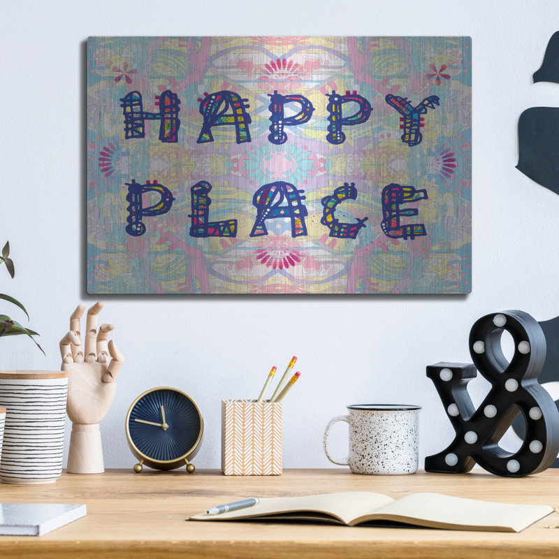 Red Barrel Studio® «Happy Place» par Dean Russo, art mural en métal, H 12 po x l 16 po