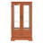 Glass Cabinet Lighted Glass Cabinet Curio Display Cabinet with Adjustable Glass Shelves 2 Doors and 1 drawer Cabinet Bulb Included-1010882879