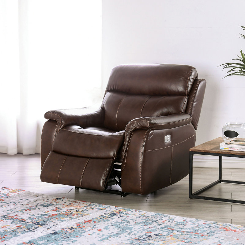Fauteuil inclinable électrique 41,4 po, brun