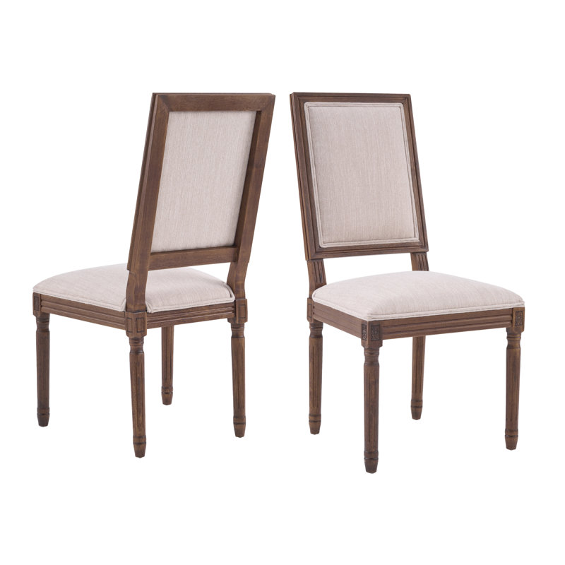 Ensemble de chaises de salle à manger élégantes et rustiques en bois massif et sièges rembourrés pour la maison