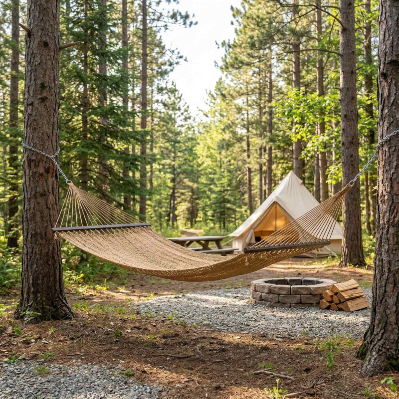 Hamac confortable résistant aux intempéries résistant aux déchirures avec barre d'écartement robuste pour le patio extérieur