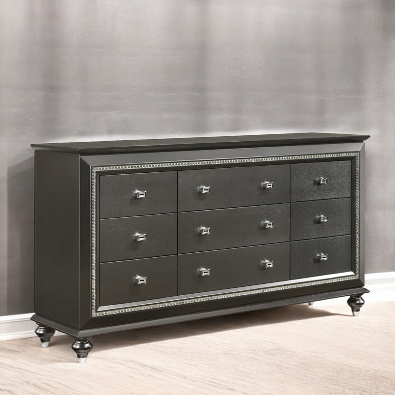 Commode, gris métallique