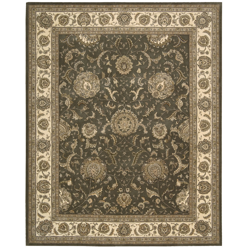 Tapis intérieur en laine handwoven ardoise Ellerswick, Rectangle 7 pi 9 po x 9 pi 9 po