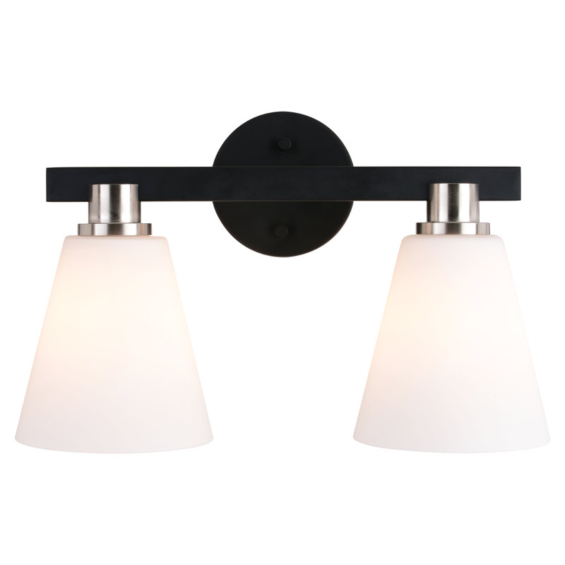 Luminaire de salle de bain à intensité variable noir mat / nickel satiné, 2