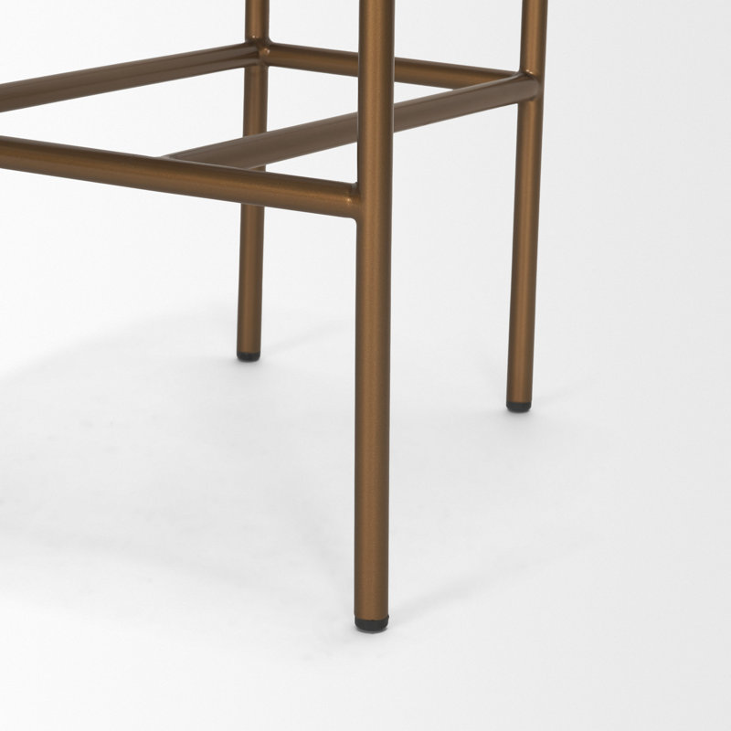 Belarus Fabric Seat Stool, Gold, Brown