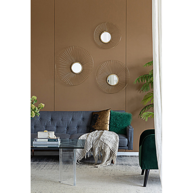 Ensemble de 3 miroirs muraux abstraits