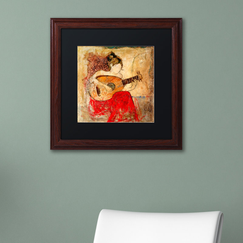 « vanessa », reproduction d’art sur toile encadrée, H 16 po x l 16 po x P 0,5 po, Noir, Encadrement brun