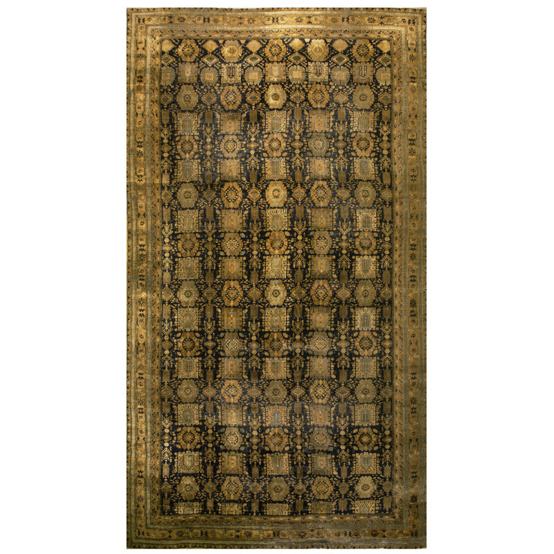 Late 19th century Tribal Geometric Design Antique Oversized Indian Agra Rug