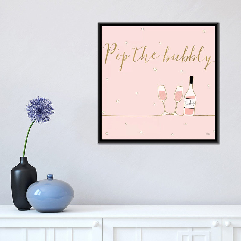 Art textuel sur toile, "à bulles soulignes vii", H 18 po x l 18 po x P 1,5 po, Toile avec cadre flottant noir, Pas de tapis
