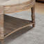 Grande table basse ronde avec repose-pieds, repose-pieds capitonné surdimensionné à 2 niveaux et table à thé-244659313