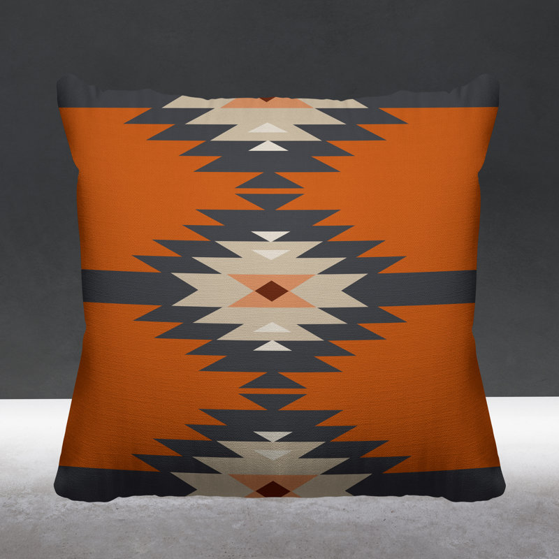Onida Outdoor Reversible Throw Pillow, 19W" x 19H", Orange