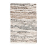 Tenaya Outdoor Hand Woven Recycled P.E.T Abstract Area Rug in Beige/Gray/Brown