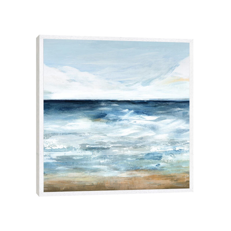 Blue Ocean I by Isabelle Z - Print on Canvas, White Framed, 66.04 cm H x 66.04 cm W