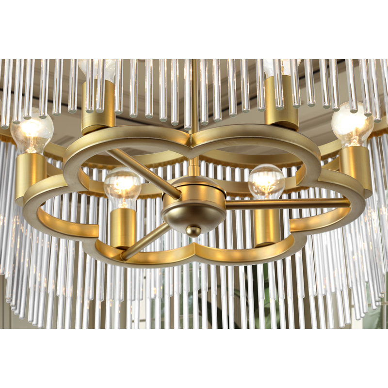Everly Quinn Nemah - 6 Lt Pendant In Heirloom Brass Finish, 14.75" H x 34.05" W