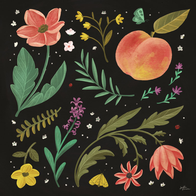 «Spring Botanical II» par Janelle Penner, peinture sur toile tendue, H 36 po x l 36 po