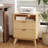 Modern Fluted Night Stand, Wood Nightstand with USB Ports and Outlets, 2 Drawers and Open Shelve, Bedside Table End Table with Solid Wood Feet for Living Room Bedroom-1932897342-1932897328