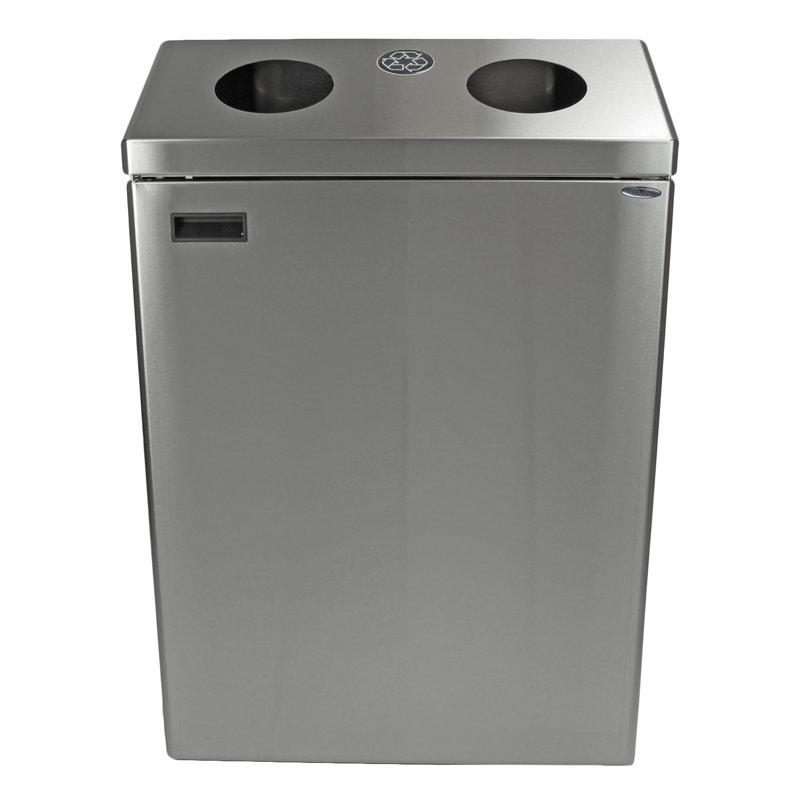 2 bacs de recyclage multi-compartiments 36 gallons, Acier inoxydable