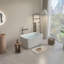 Baignoire de trempage autoportante en acrylique de 49 po, baignoire de trempage japonaise de forme carrée, conception encastrée avec trop-plein et drain chromés, blanc brillant