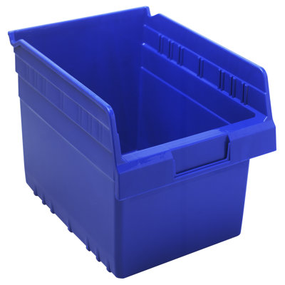 Economy Shelf Bin, nesting, (7) divider slots, rear hanglock, molded-in label holder, polypropylene