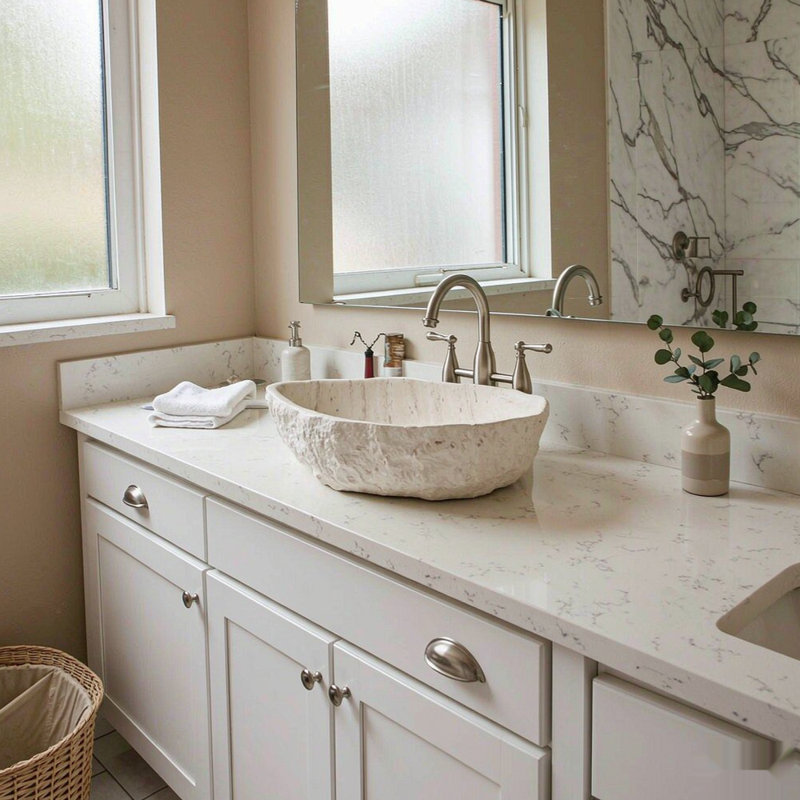 SWANTIME 14.76'' Solid Surface Bathroom Sink