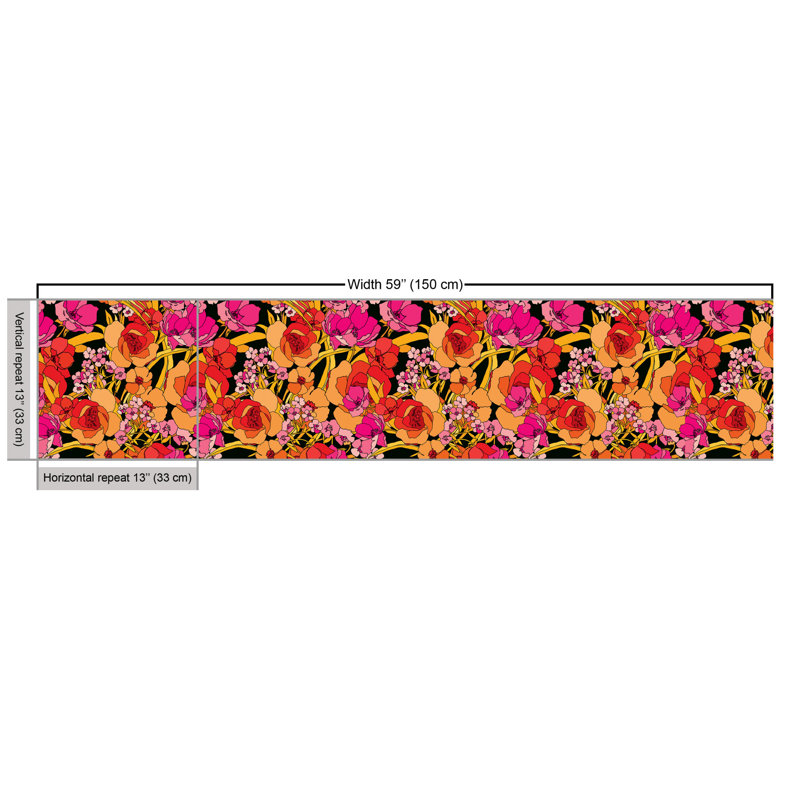 Chezarae Romantic Botanical of Blossoming Flowers Multi-Purpose Fabric