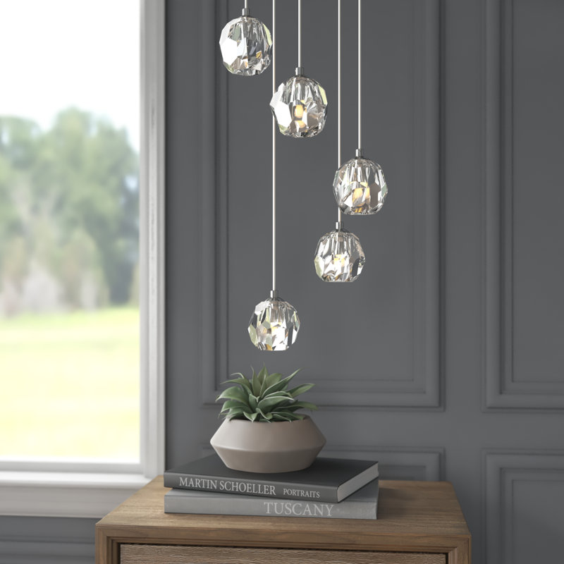 Luminaire suspendu Swampscott, Chrome, 10 lumières, H 146 po x l 11 po x P 3,7 po