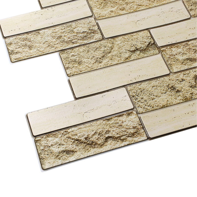 Panneau mural 3D 19 po x 39 po (paquet de 5), Beige