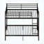 Lit simple superposé en métal avec garde-corps de 14,17 po de hauteur, 19 barres transversales, capacité de 400 lb et plus, rangement sous le lit, noir