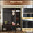 Farmhouse Hall Tree with 4 Hidden Hooks, Versatile Walnut Seating Bench and 8 Door Shoe Cabinet, Ideal for Entryways and Living Rooms-1384618601