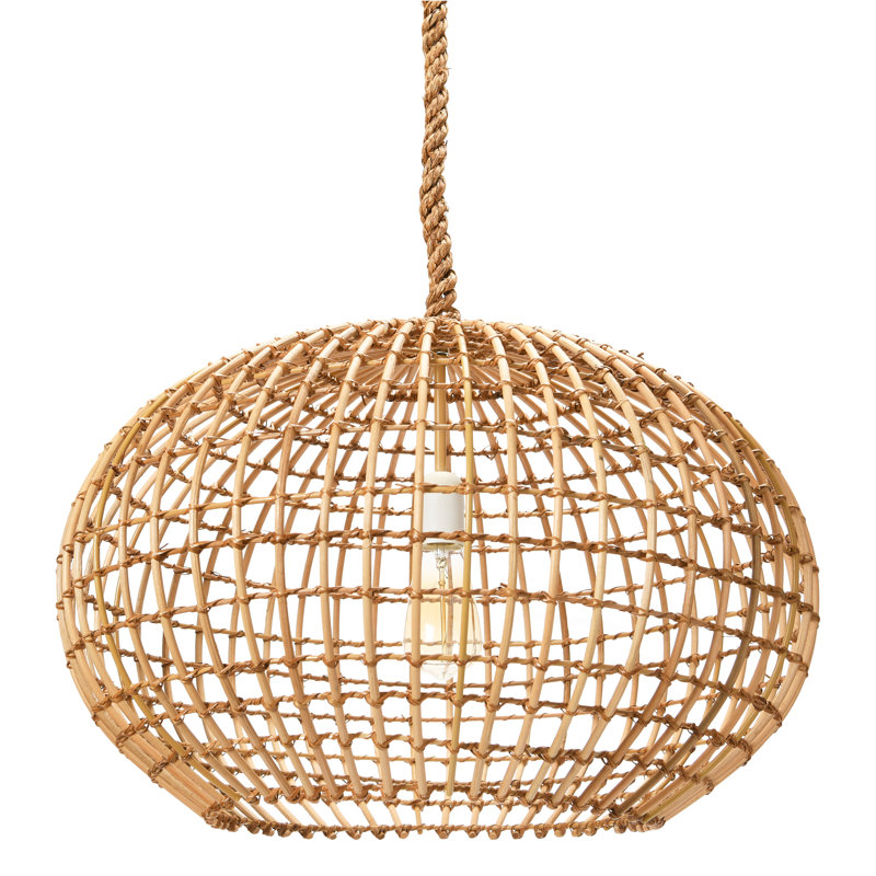 Open-Weave Wicker Ceiling Light