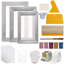 Trousse de sérigraphie, 3 cadres de sérigraphie en aluminium PCS, 5 paillettes et raclettes de sérigraphie et films transparents, maille 110 x 6 x 8 x 12/10 x 14 pouces, pour l'impression de t-shirts de bricolage