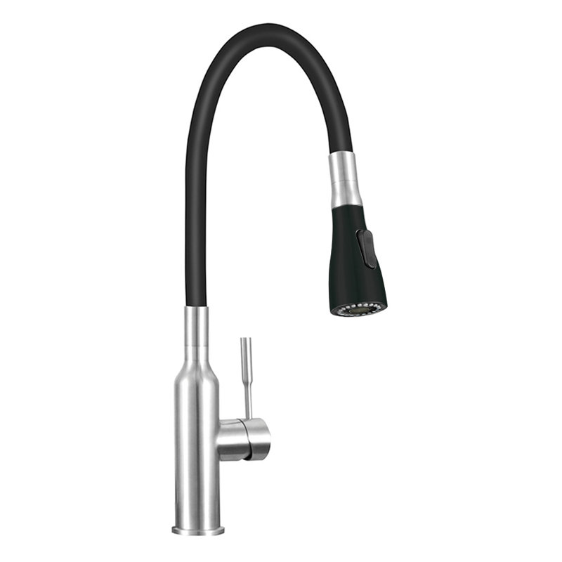 Flexible Multi-Function Faucet Single-Hole Laundry Faucet, Brushed Nickel/Matte Black
