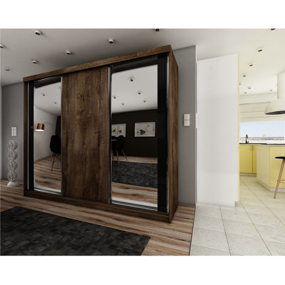 Makida 3 Door Solid + Manufactured Wood Wardrobe