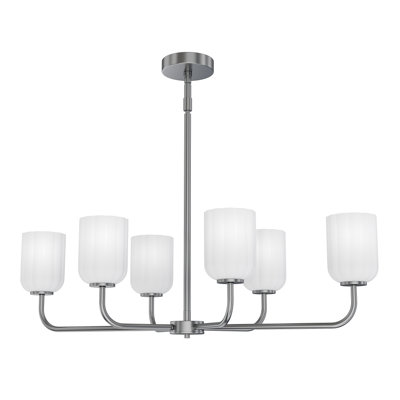 Lustre 6 lumières Parkmont Plug & Play de style transitionnel et moderne - 55 pouces de hauteur et 34 pouces de largeur