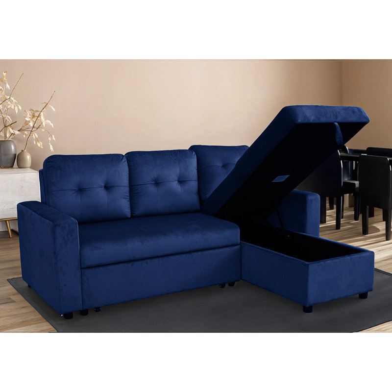Simba 3 Seater Sofa Bed, Dark Blue