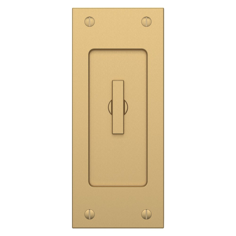 Vintage Brass Keyed Pocket Door Lock Set