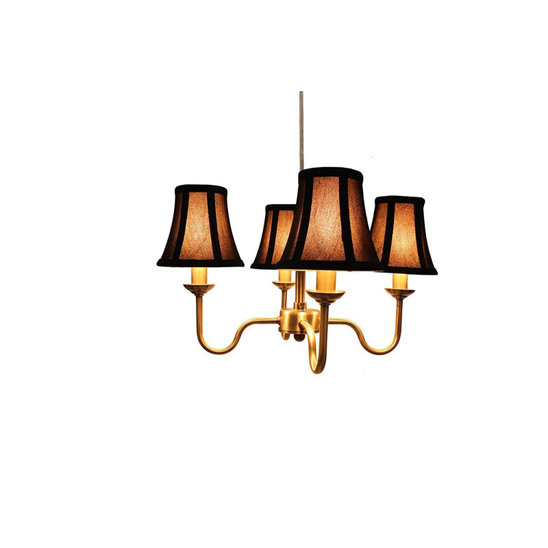 Osias 4 - Light Classic / Traditional Chandelier, Antique Brass, Black