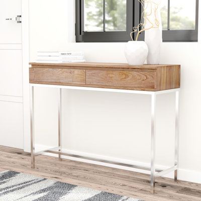 Soho 42.5'' Solid Wood Top Console Table