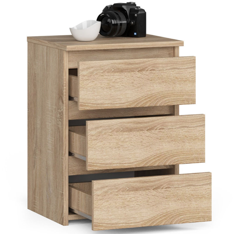 Romail 40cm W Particle Board Bedside Table, Natural