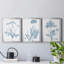 Antique Botanical In Blue IV - Ensemble de 3 peintures sur toile encadrées-855640583-855640582